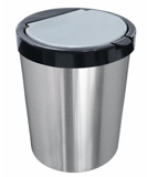 LIXEIRA P/ ESCRITORIO COM LABEL INOX 10L C/ CLICK