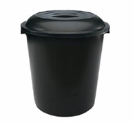 CESTO FECHADO PRETO C/ TAMPA PRETA 27 LTS